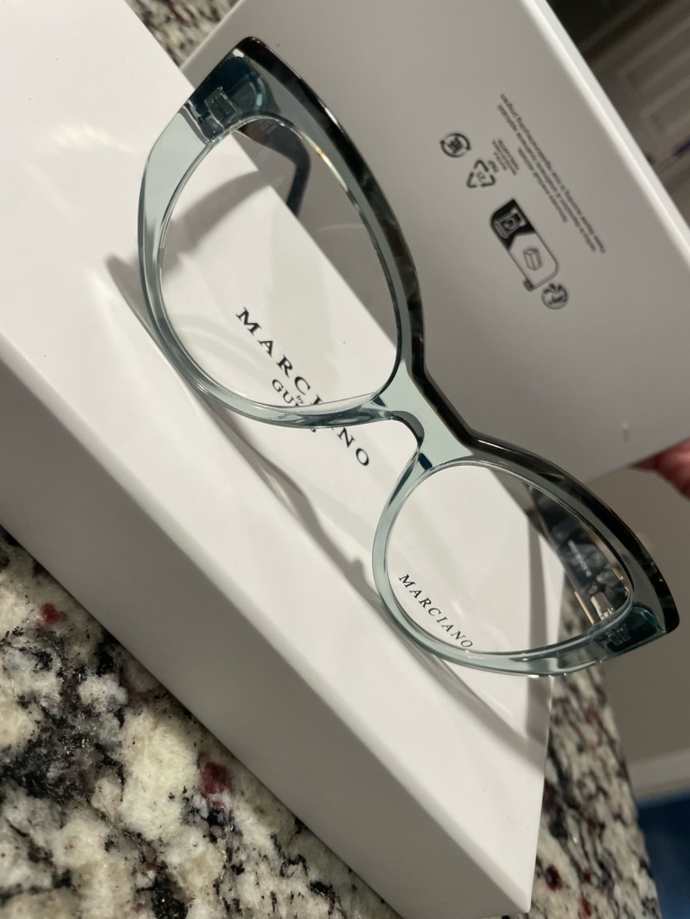 Marciano Translucent Light Blue Round Acetate Glasses